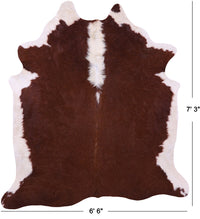 Thumbnail for Brown & White Natural Cowhide Rug - X-Large 7' 3