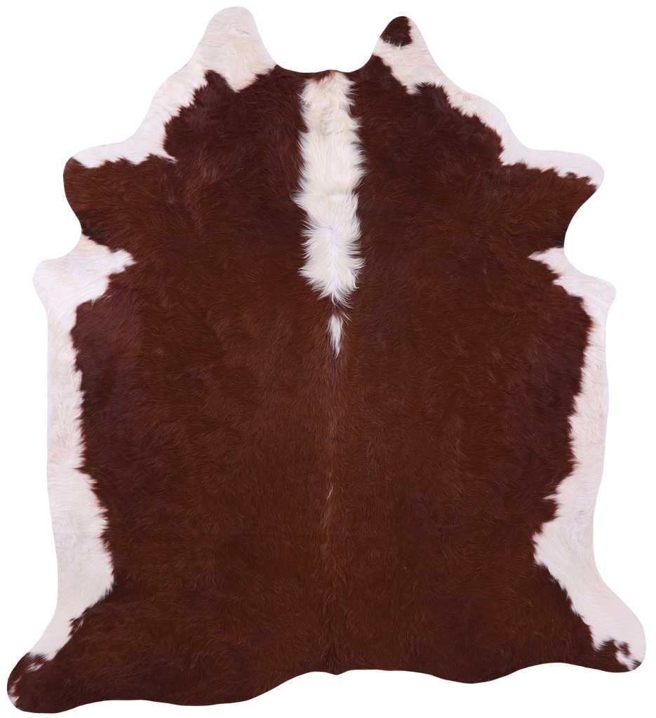 Brown & White Natural Cowhide Rug - X-Large 7' 3"H x 6' 6"W