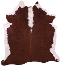 Thumbnail for Brown & White Natural Cowhide Rug - X-Large 7' 3