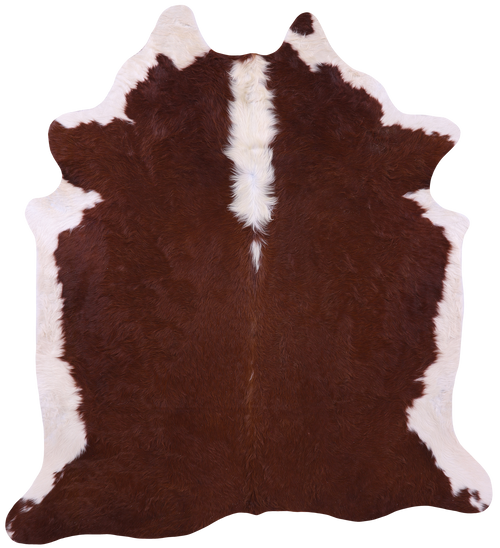 Brown & White Natural Cowhide Rug - X-Large 7' 3