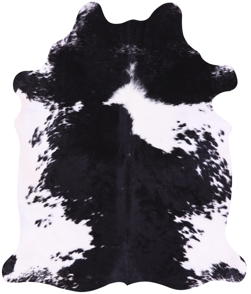 Black & White Natural Cowhide Rug - X-Large 7' 1"H x 6' 0"W