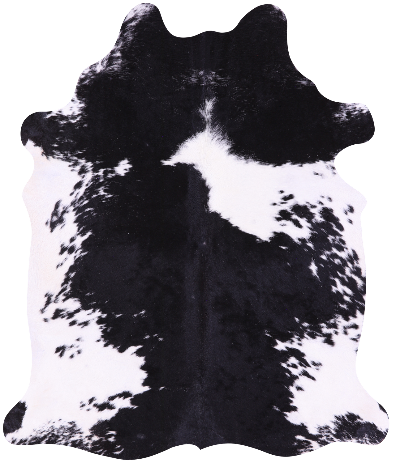Black & White Natural Cowhide Rug - X-Large 7' 1"H x 6' 0"W