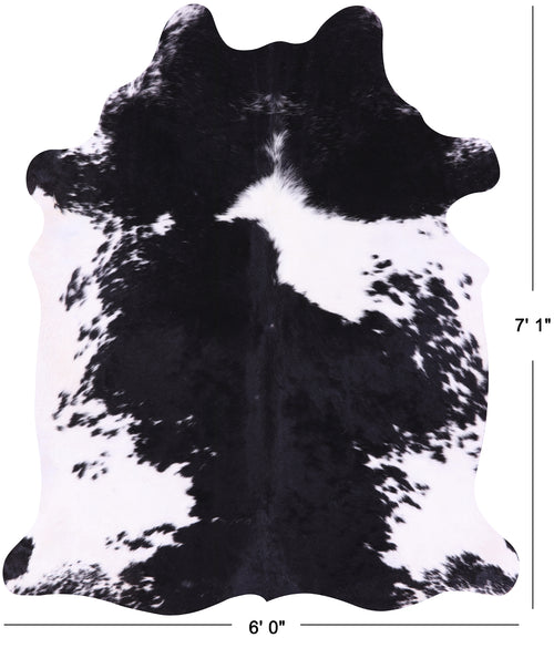 Black & White Natural Cowhide Rug - X-Large 7' 1