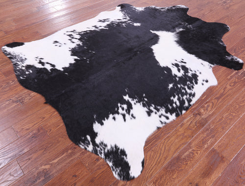 Black & White Natural Cowhide Rug - X-Large 7' 1