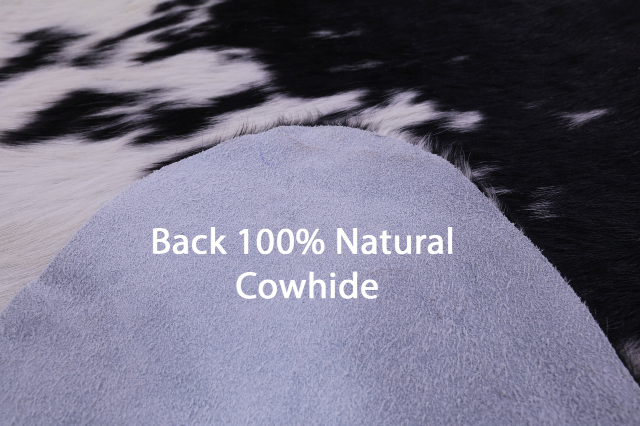 Black & White Natural Cowhide Rug - X-Large 7' 1"H x 6' 0"W
