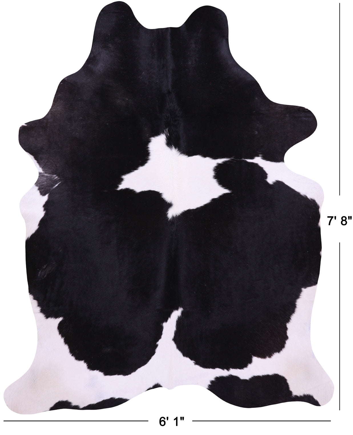 Black & White Natural Cowhide Rug - XX-Large 7' 8"H x 6' 1"W