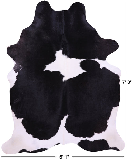 Black & White Natural Cowhide Rug - XX-Large 7' 8