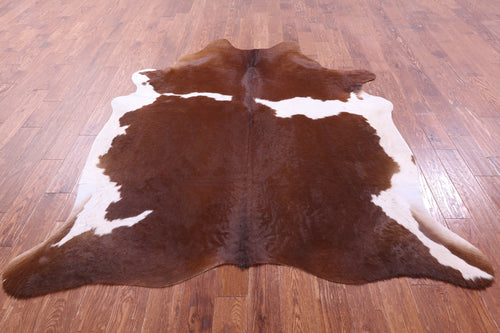Brown & White Natural Cowhide Rug - XX-Large 7' 7