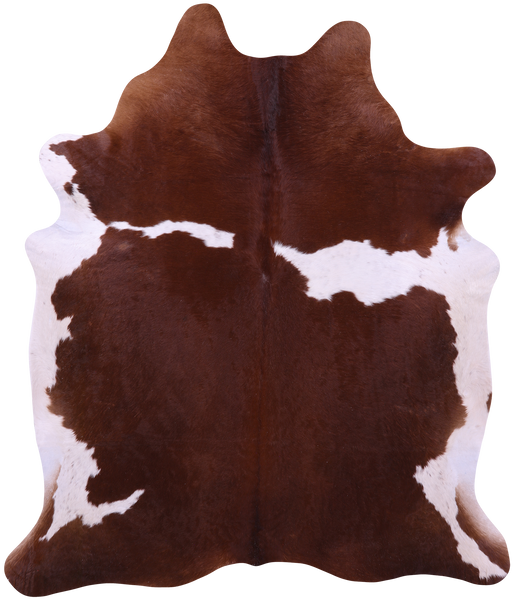 Brown & White Natural Cowhide Rug - XX-Large 7' 7"H x 6' 5"W