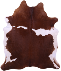 Thumbnail for Brown & White Natural Cowhide Rug - XX-Large 7' 7