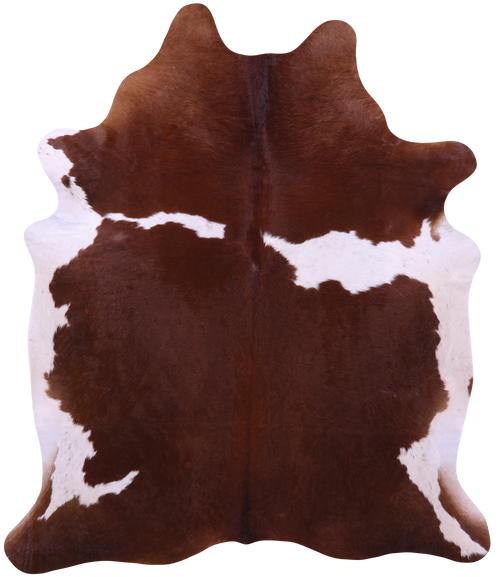 Brown & White Natural Cowhide Rug - XX-Large 7' 7