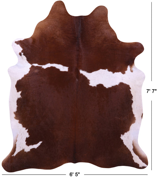 Brown & White Natural Cowhide Rug - XX-Large 7' 7