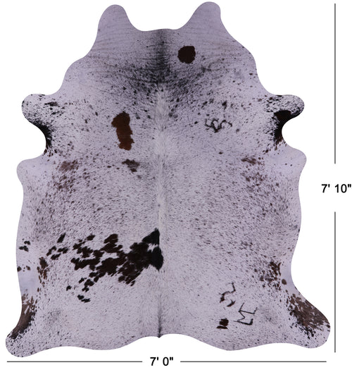 Brown Salt & Pepper Natural Cowhide Rug - XX-Large 7' 10