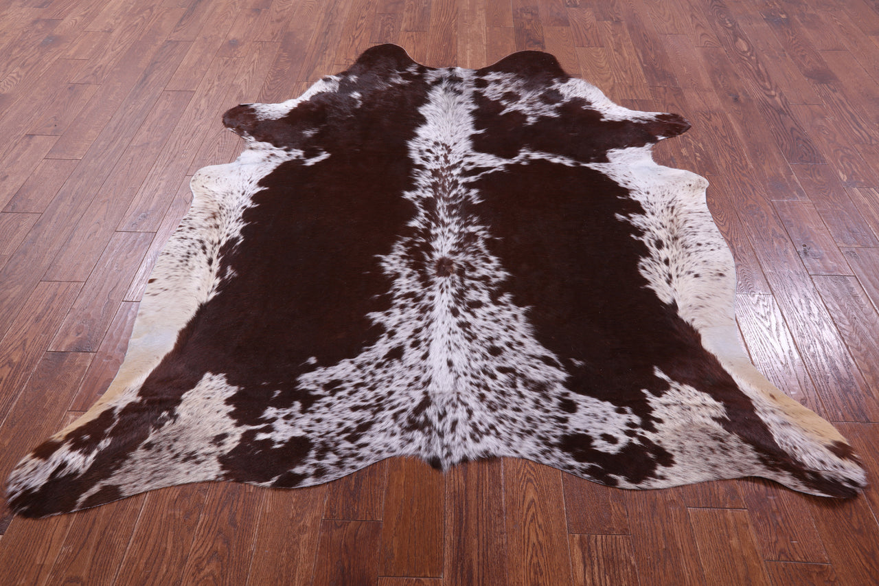 Brown Salt & Pepper Natural Cowhide Rug - X-Large 7' 0"H x 6' 0"W
