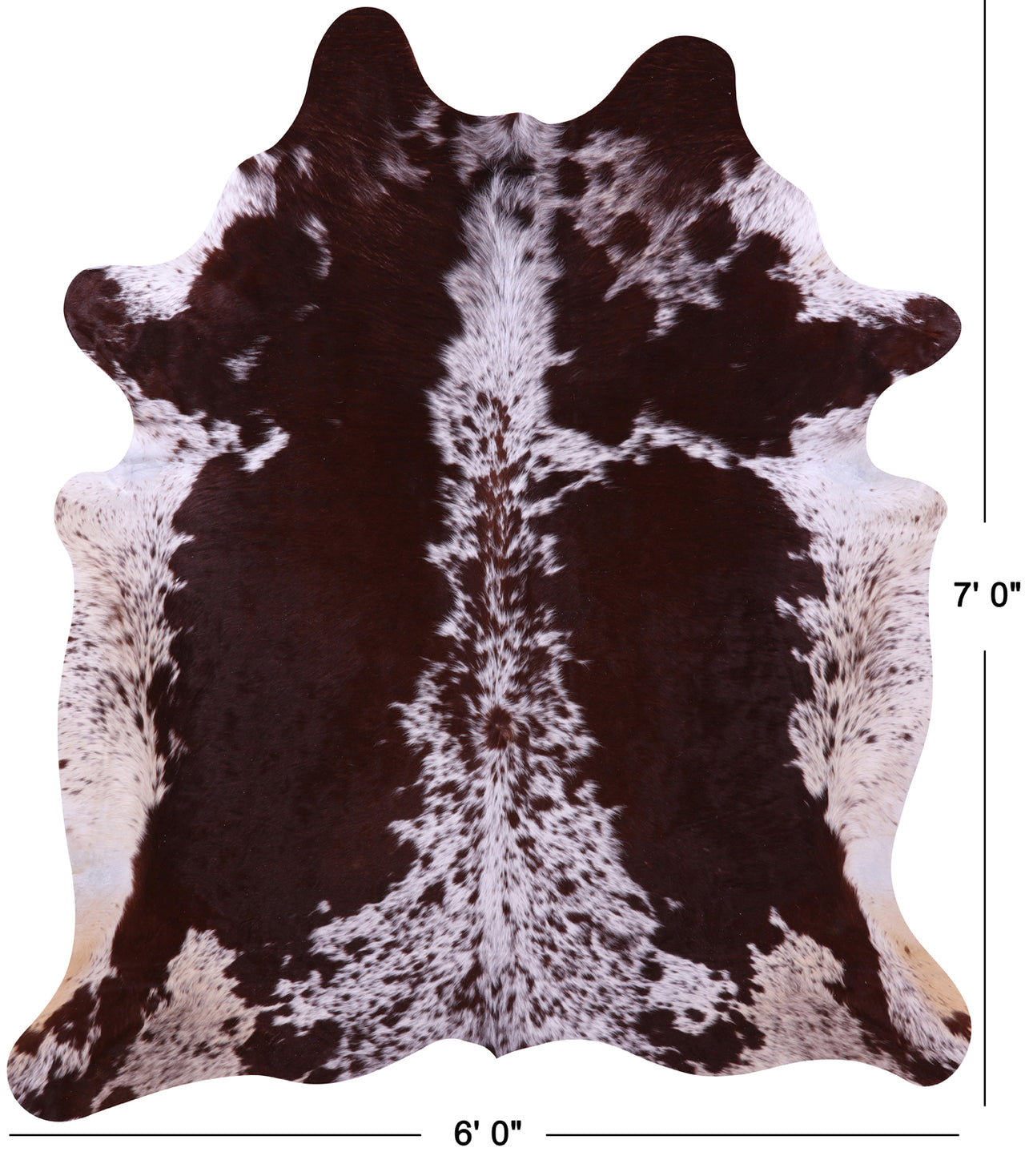 Brown Salt & Pepper Natural Cowhide Rug - X-Large 7' 0"H x 6' 0"W