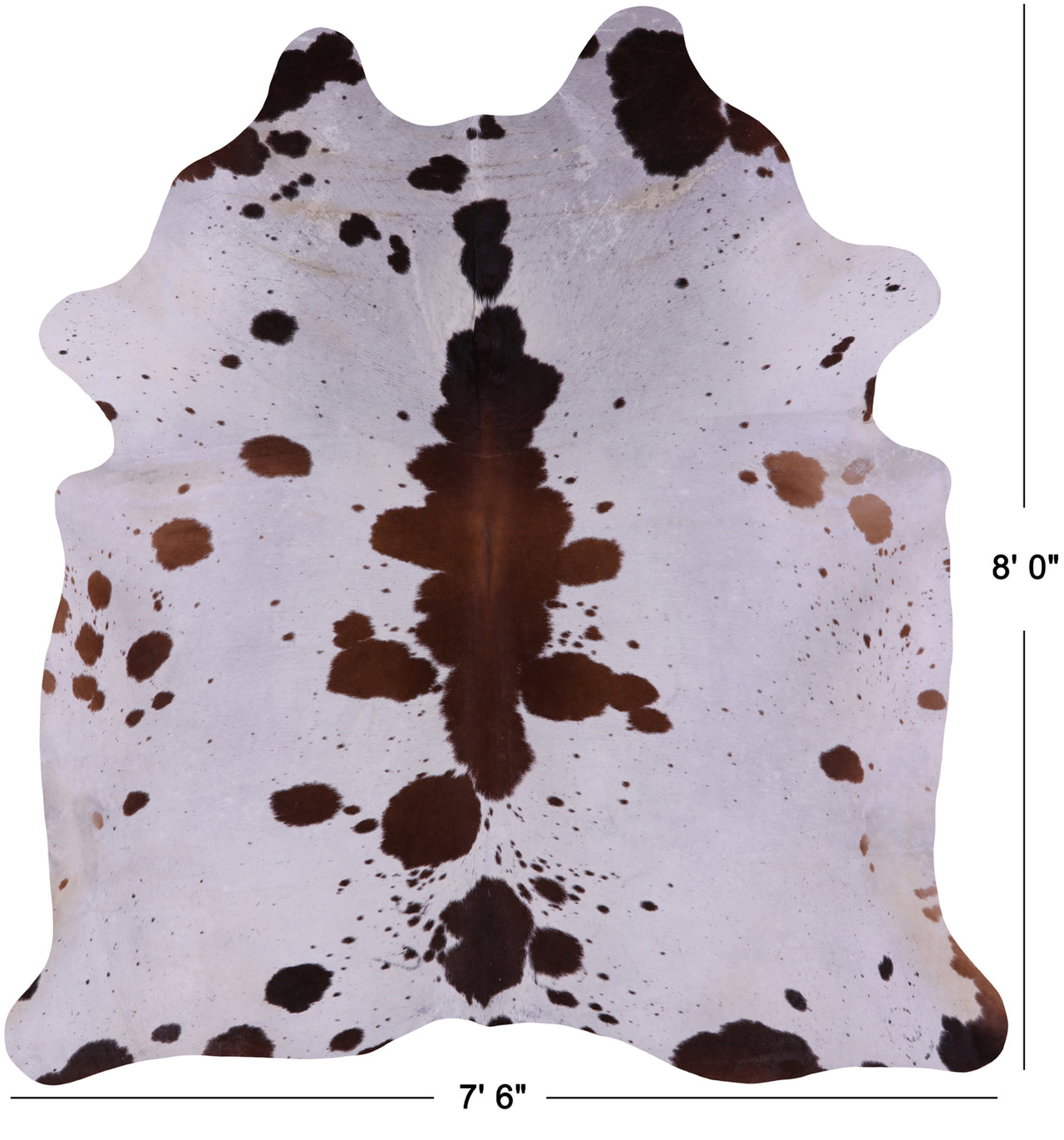 Brown Salt & Pepper Natural Cowhide Rug - XX-Large 8' 0"H x 7' 6"W