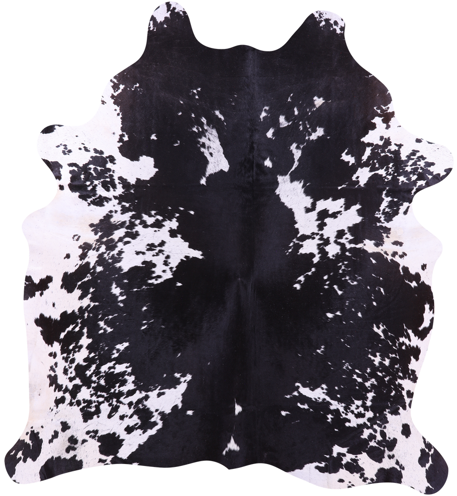 Black Salt & Pepper Natural Cowhide Rug - XX-Large 7' 7"H x 7' 0"W