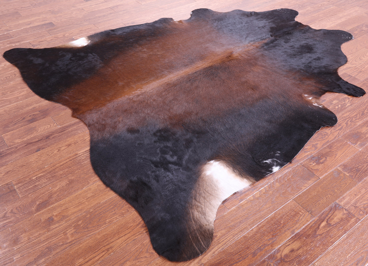 Dark Brown Natural Cowhide Rug - XX-Large 8' 0"H x 7' 2"W