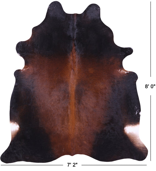 Dark Brown Natural Cowhide Rug - XX-Large 8' 0