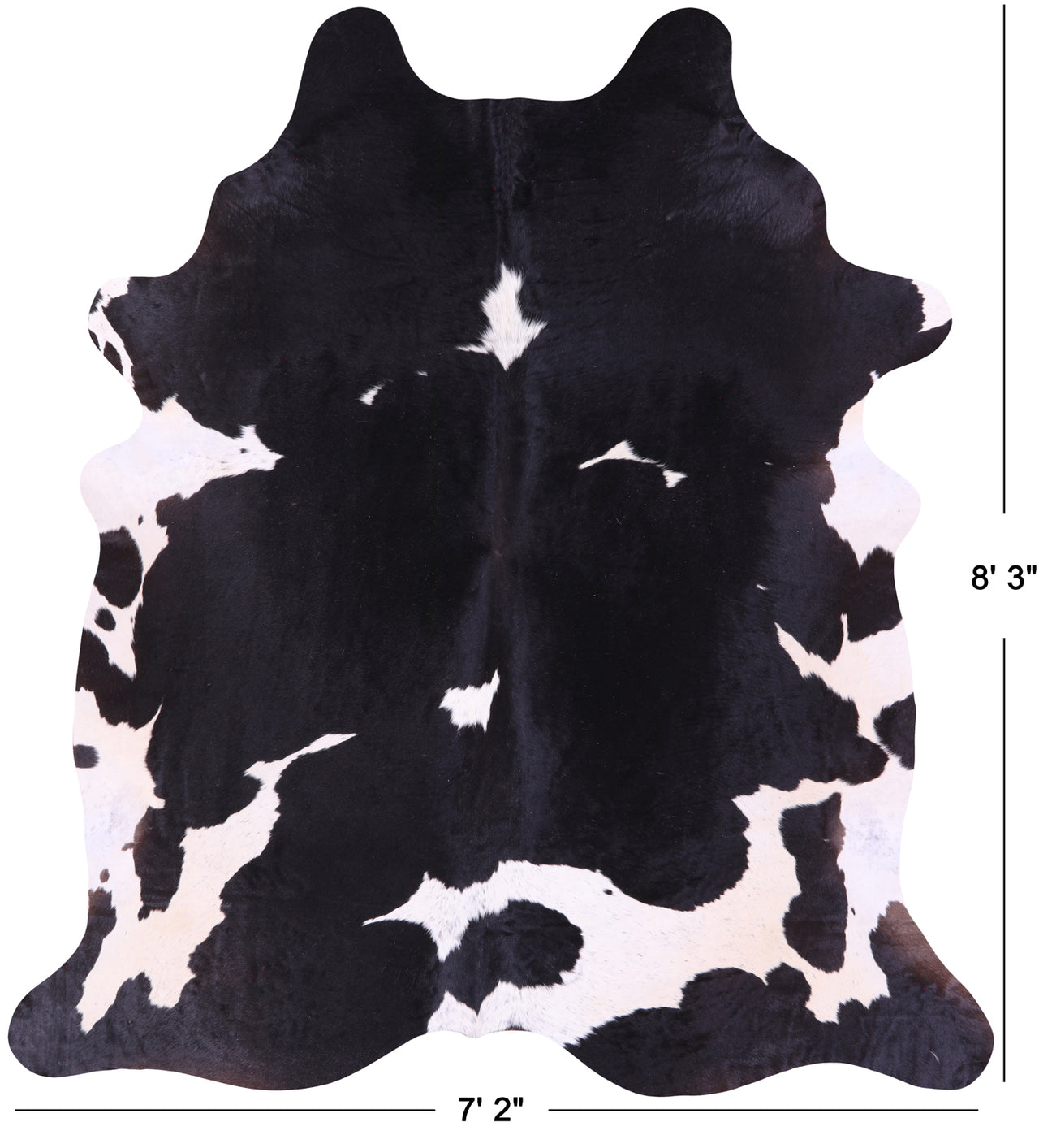 Black & White Natural Cowhide Rug - XX-Large 8' 3"H x 7' 2"W