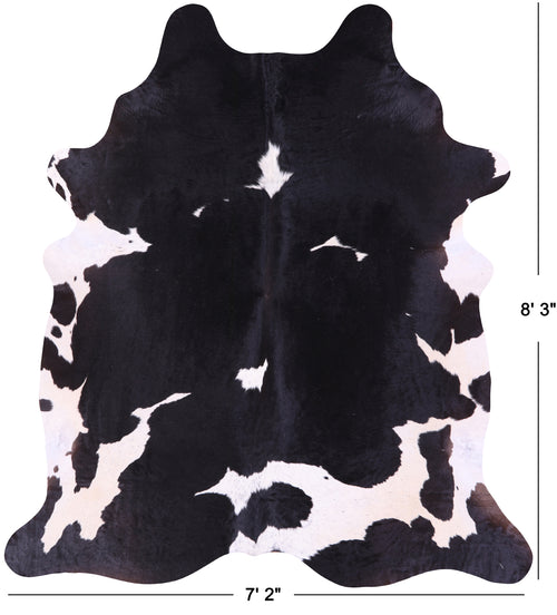 Black & White Natural Cowhide Rug - XX-Large 8' 3