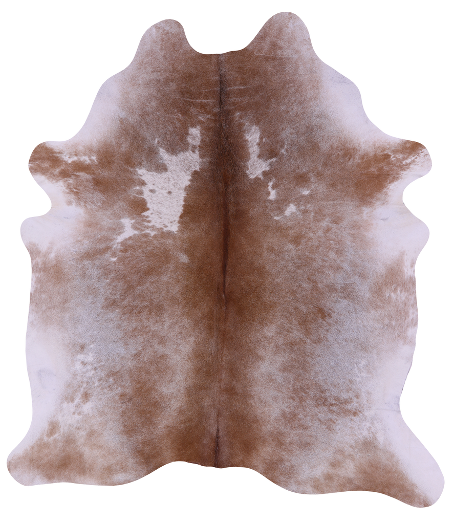 Brown & White Natural Cowhide Rug - XX-Large 8' 0"H x 7' 3"W