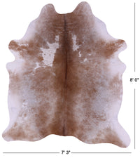 Thumbnail for Brown & White Natural Cowhide Rug - XX-Large 8' 0
