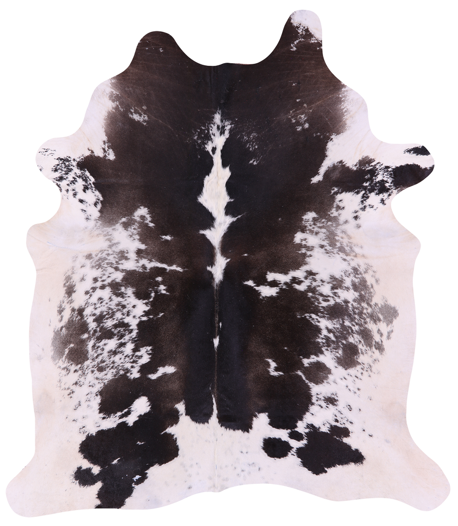 Brown & White Natural Cowhide Rug - X-Large 7' 2"H x 6' 3"W