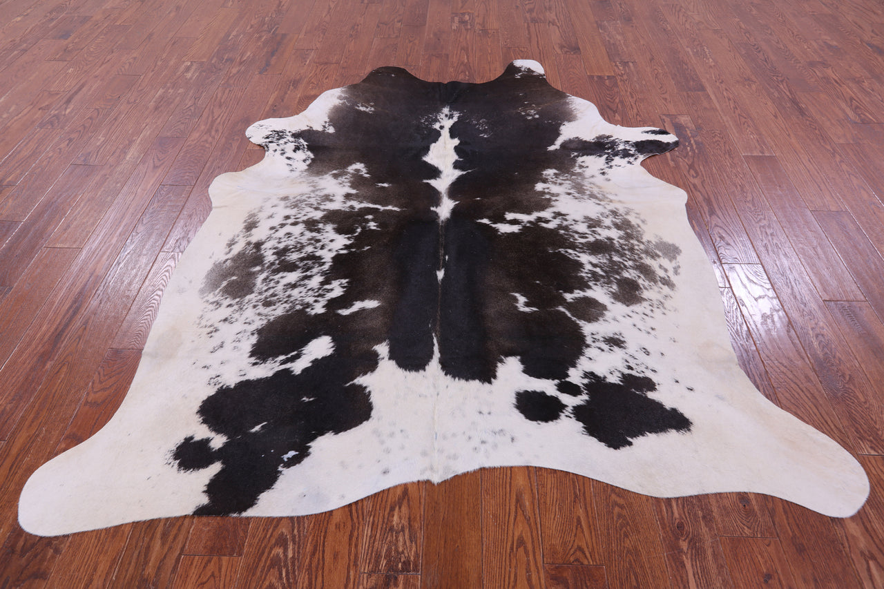 Brown & White Natural Cowhide Rug - X-Large 7' 2"H x 6' 3"W