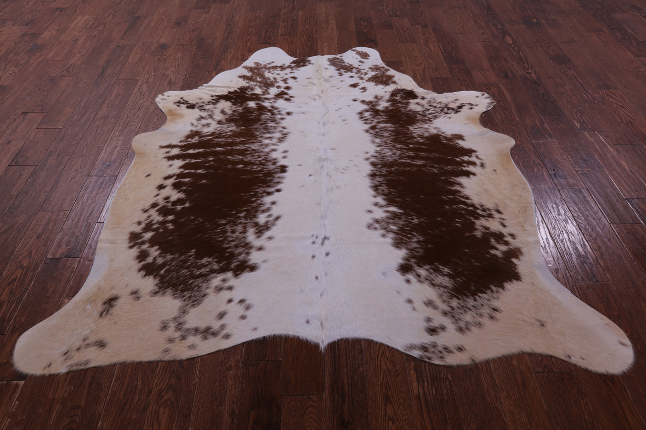 Brown Salt & Pepper Natural Cowhide Rug - X-Large 7' 1"H x 6' 3"W