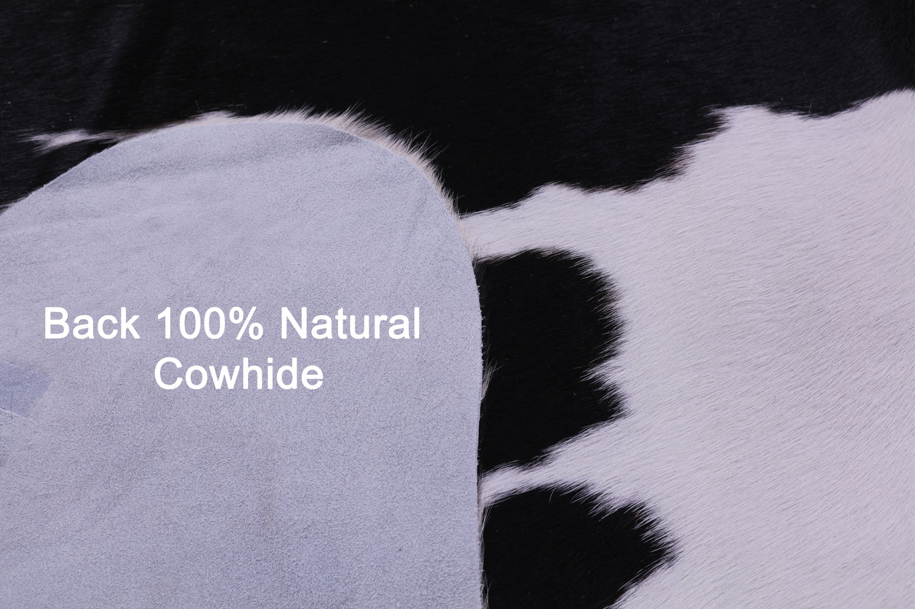 Black & White Natural Cowhide Rug - XX-Large 7' 9"H x 6' 6"W