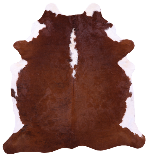 Brown & White Natural Cowhide Rug - XX-Large 7' 4