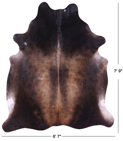 Dark Brown Natural Cowhide Rug - XX-Large 7' 9