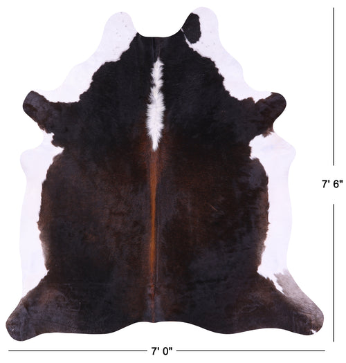 Brown & White Natural Cowhide Rug - XX-Large 7' 6