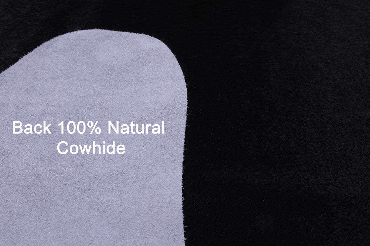Black & White Natural Cowhide Rug - XX-Large 7' 7"H x 7' 0"W