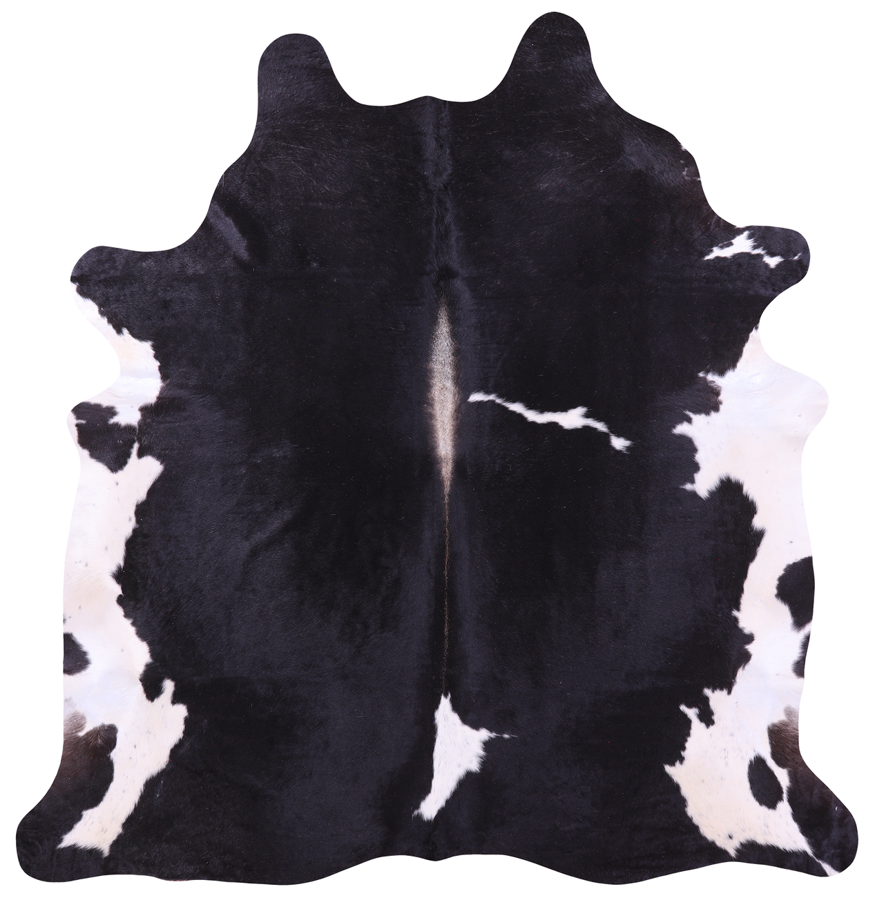 Black & White Natural Cowhide Rug - XX-Large 7' 7"H x 7' 0"W