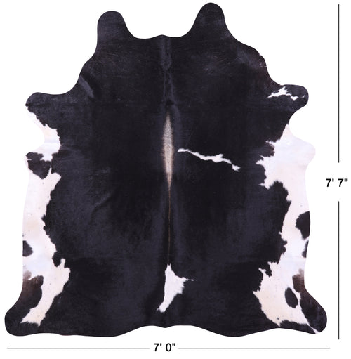 Black & White Natural Cowhide Rug - XX-Large 7' 7