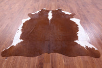 Thumbnail for Brown & White Natural Cowhide Rug - X-Large 7' 3