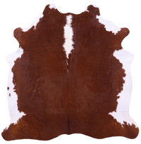 Thumbnail for Brown & White Natural Cowhide Rug - X-Large 7' 3