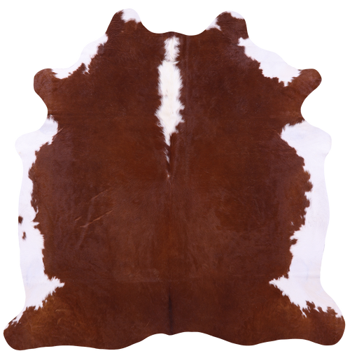 Brown & White Natural Cowhide Rug - X-Large 7' 3