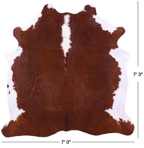 Brown & White Natural Cowhide Rug - X-Large 7' 3