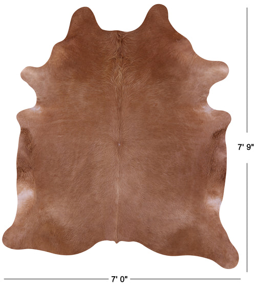 Light Brown Natural Cowhide Rug - XX-Large 7' 9
