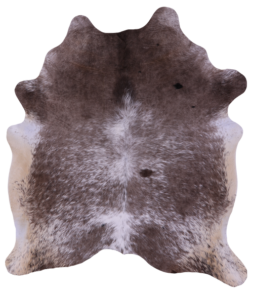 Grey & White Natural Cowhide Rug - X-Large 7' 2
