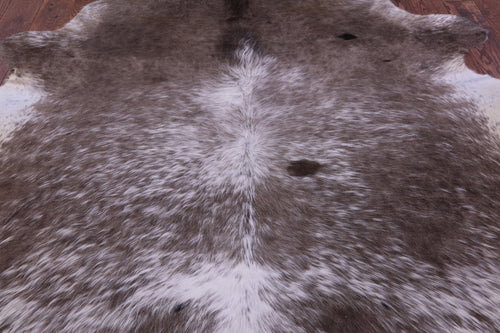 Grey & White Natural Cowhide Rug - X-Large 7' 2