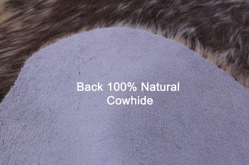 Grey & White Natural Cowhide Rug - X-Large 7' 2