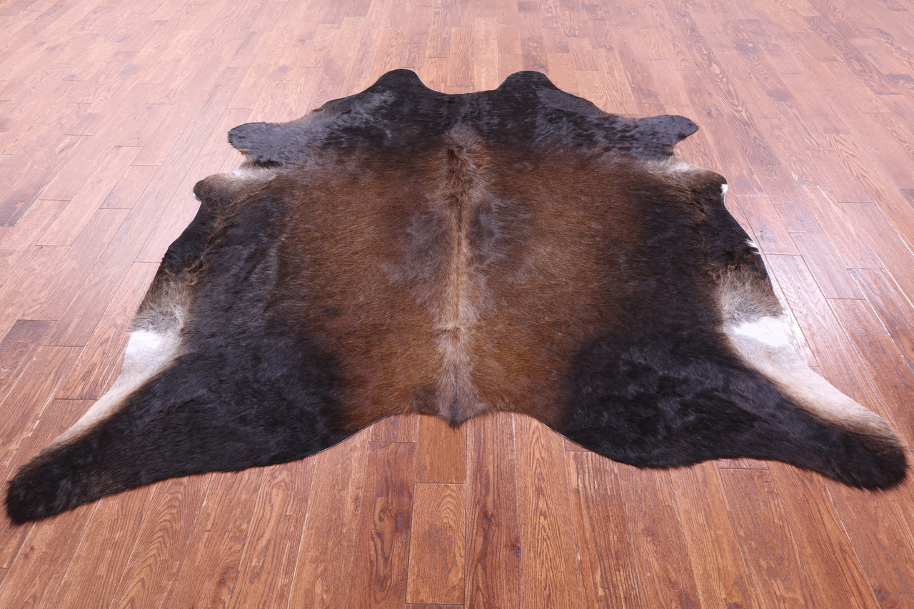 Dark Brown Natural Cowhide Rug - XX-Large 7' 10"H x 7' 4"W