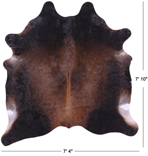 Dark Brown Natural Cowhide Rug - XX-Large 7' 10