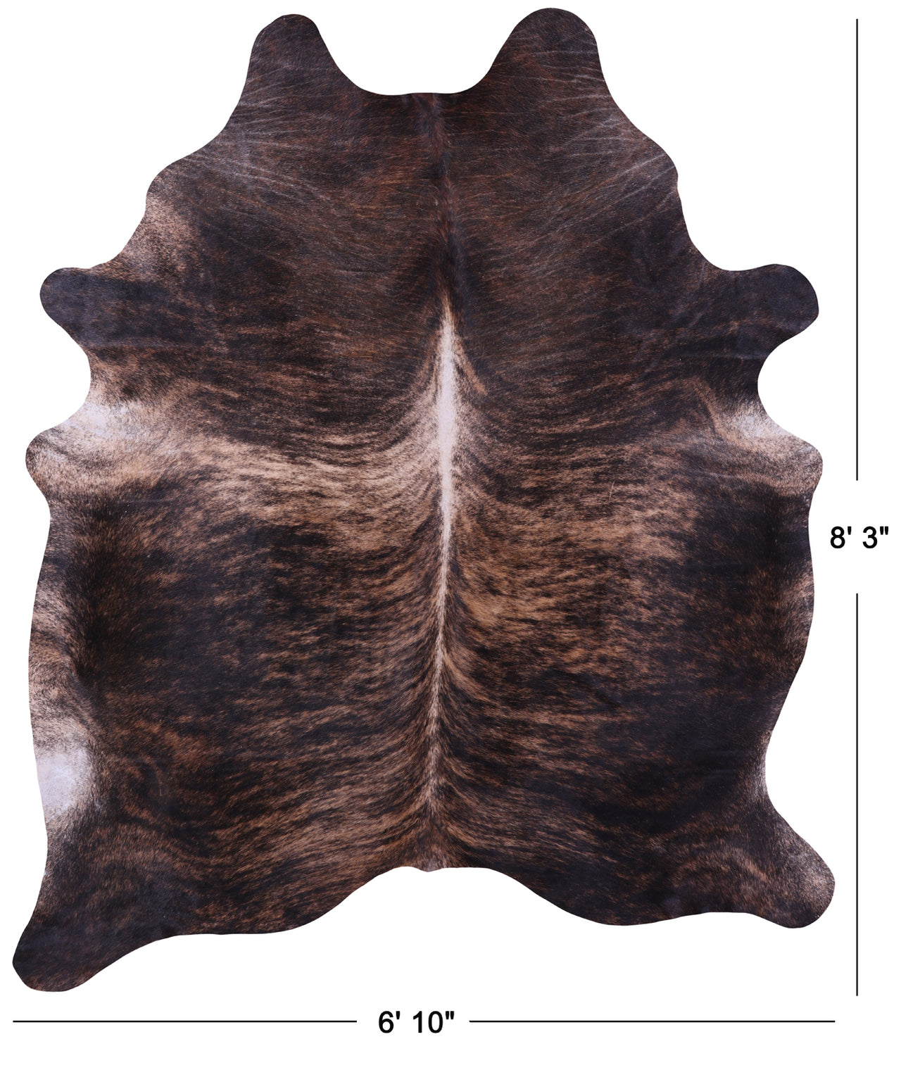 Light Brindle Natural Cowhide Rug - XX-Large 8' 3"H x 6' 10"W