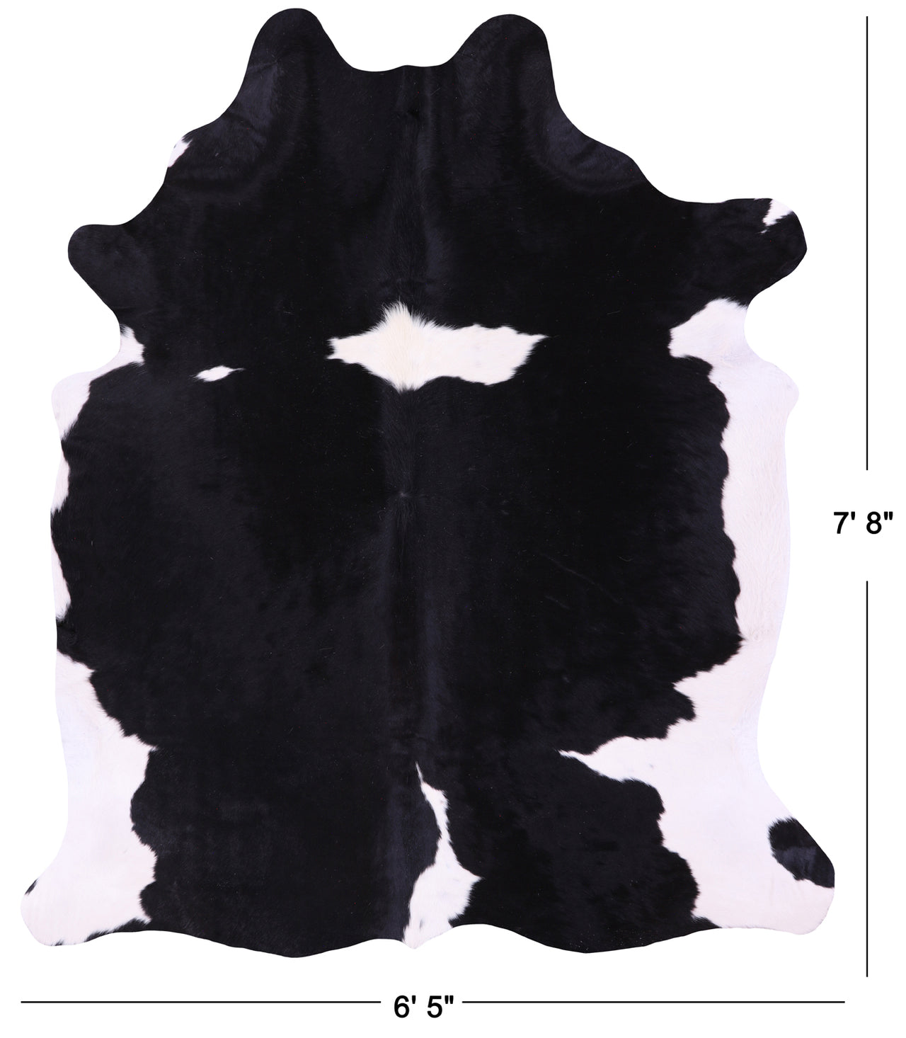 Black & White Natural Cowhide Rug - XX-Large 7' 8"H x 6' 5"W