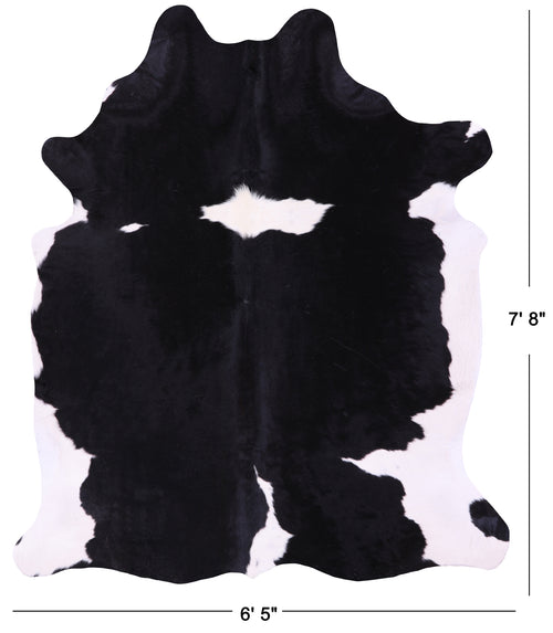 Black & White Natural Cowhide Rug - XX-Large 7' 8